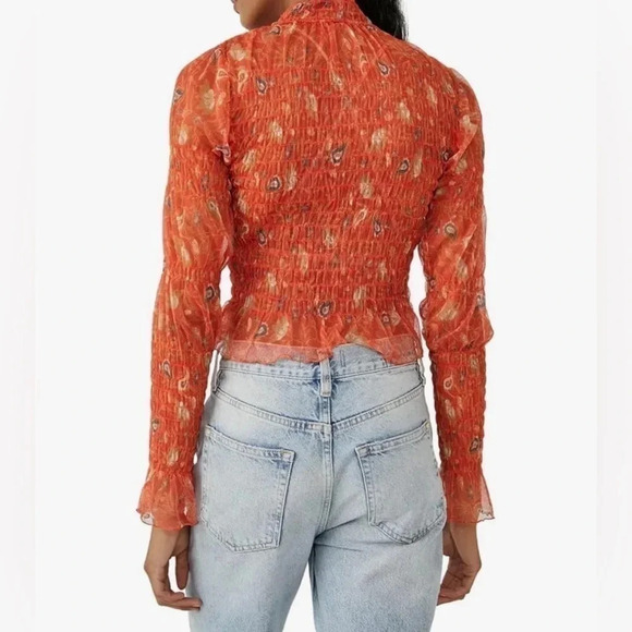 Free People Women's Hello There Top Size XS Y2K Color: Grenadine Combo Boho - Picture 2 of 10